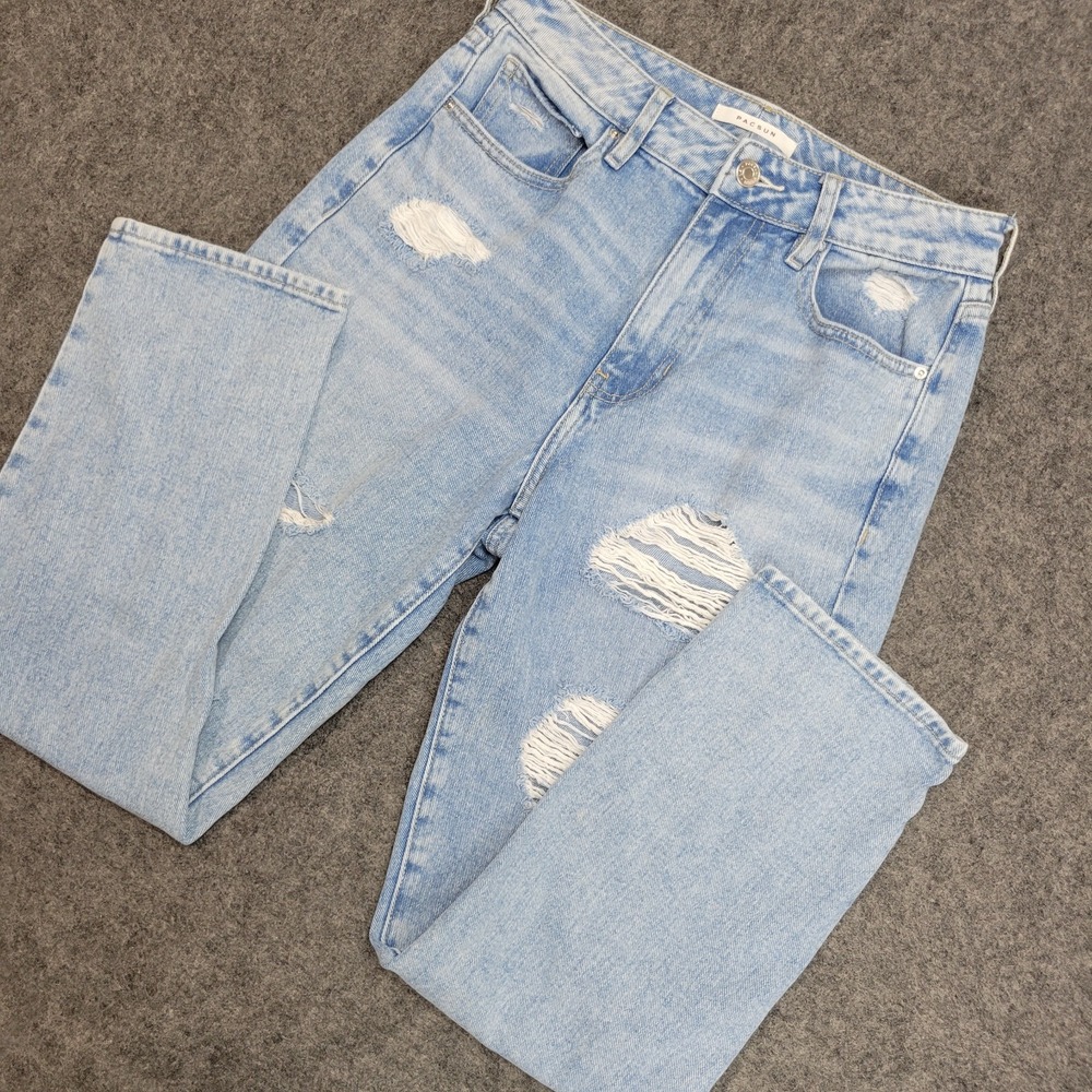 Pacsun Mom Jeans Womens 26 Blue Denim Y2K Distressed Americana Y2K Grunge Street